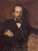 Ilia Efimovich Repin Agrees Si Qiake the husband portrait oil